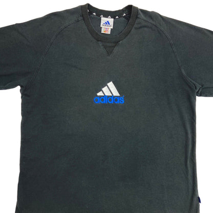 Vintage 90s Black Adidas Embroidered Logo T-shirt XL