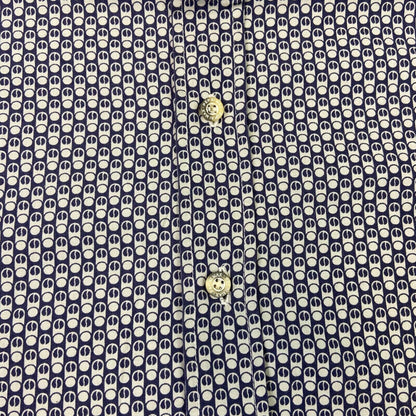 Vintage 90s Rare Cream Blue Pepsi All Over Print Button Down Shirt L