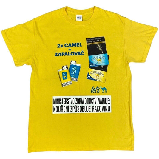 Vintage Y2K Yellow Camel Graphic T-shirt M