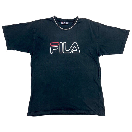 Vintage 90s 00s Black Fila Spell Out T-shirt L