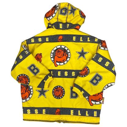 Vintage 90s Yellow Graphic Print Ellesse Bulldog Coat