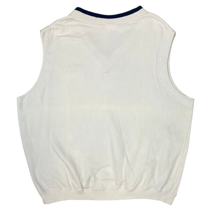 Vintage 90s White Embroidered Adidas ATP Tour Sweater Vest XL