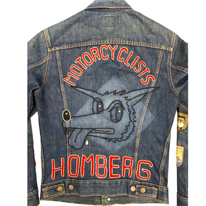 VTG 1960s LEVIS BIG E 71205-0217 TYPE 3 TRUCKER JACKET BIKER PATCHES BIKER 38
