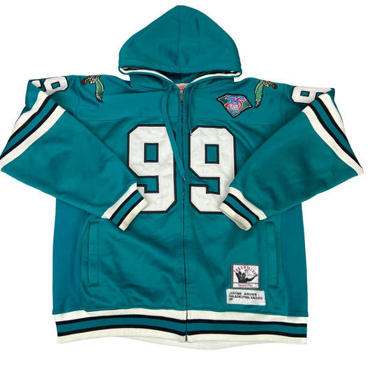 Phila. Eagles Mitchell & Ness 75th Ann. NFL 99 Jerome Brown Patch Zip Hoodie XXL