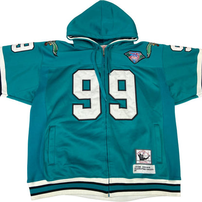 Phila. Eagles Mitchell & Ness 75th Ann. NFL 99 Jerome Brown Patch Zip Hoodie XXL
