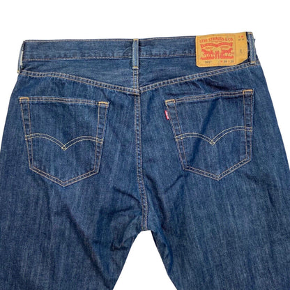 LEVIS BIG E 501 RED TAB DARK INDIGO STRAIGHT CUT JEANS ROCKABILLY MOD 36 W 30 L