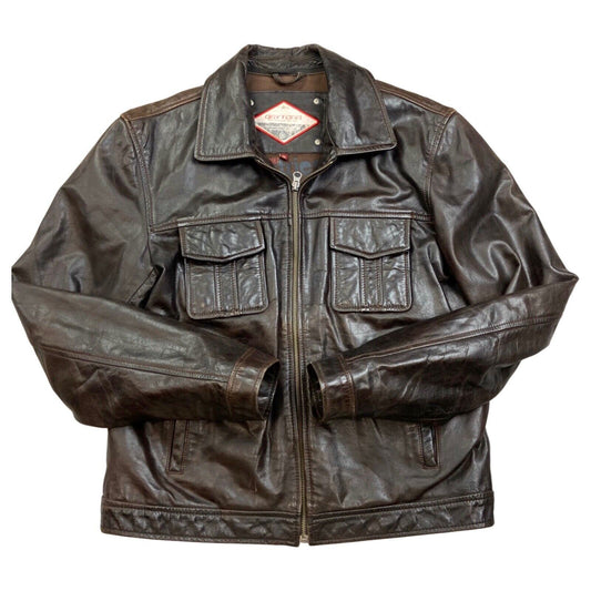 Vintage 90s 00s Brown Leather Daytona Jacket M