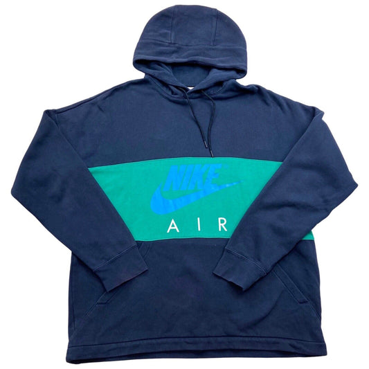 Preloved 90s 00s Blue Green Nike Air Graphic Print Hoodie XL
