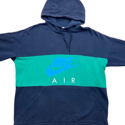 Preloved 90s 00s Blue Green Nike Air Graphic Print Hoodie XL