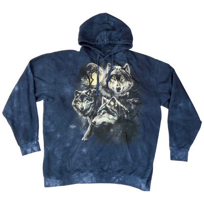 Preloved 2011 Blue The Mountain Wolf Graphic Print Hoodie XXL
