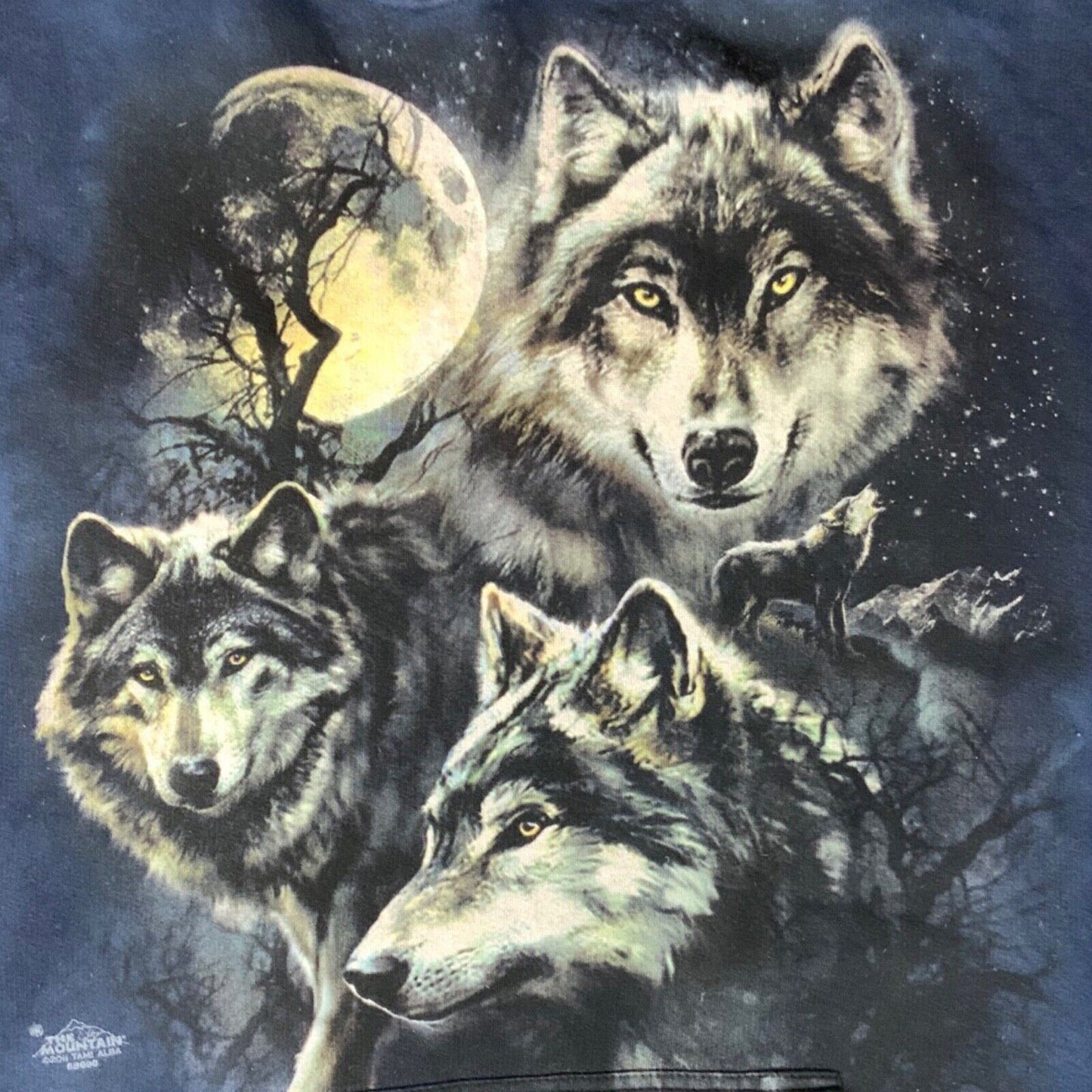 Preloved 2011 Blue The Mountain Wolf Graphic Print Hoodie XXL
