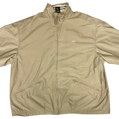 Vintage 90s Beige Nike Embroidered Water Resistant Jacket L