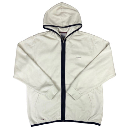 Vintage 90s Cream Nike Embroidered Hoodie M