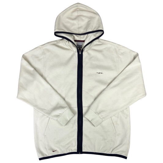 Vintage 90s Cream Nike Embroidered Hoodie M