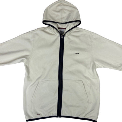 Vintage 90s Cream Nike Embroidered Hoodie M