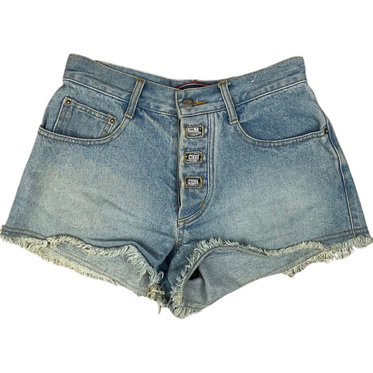 Vintage Y2K Blue Light Wash Denim Cut Off Shorts 8 10 S