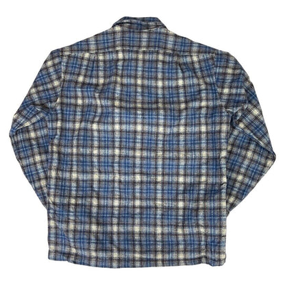 VTG 70s USA BLUE PENDLETON WOOL BOARD SHIRT CHECK PLAID BEACH BOYS XS 34”
