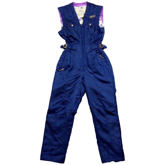 Vintage Super Rare 80s Navy Blue Ellesse Sleeveless Ski Jumpsuit 8 10 S