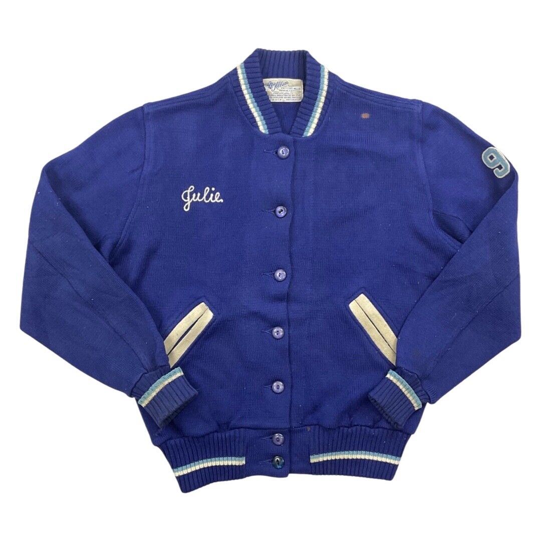 VTG 50s STYLE USA COLLEGE FOOTBALL VARSITY CARDIGAN ROCKABILLY CHEERLEADER 40” M
