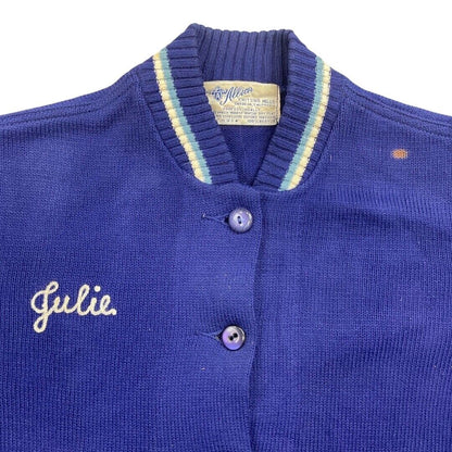 VTG 50s STYLE USA COLLEGE FOOTBALL VARSITY CARDIGAN ROCKABILLY CHEERLEADER 40” M