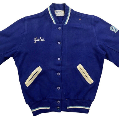 VTG 50s STYLE USA COLLEGE FOOTBALL VARSITY CARDIGAN ROCKABILLY CHEERLEADER 40” M