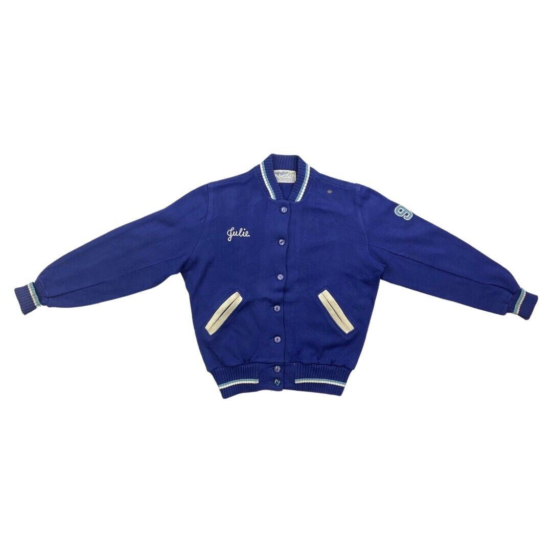 VTG 50s STYLE USA COLLEGE FOOTBALL VARSITY CARDIGAN ROCKABILLY CHEERLEADER 40” M