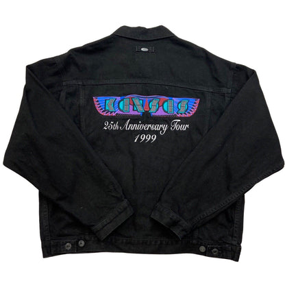 Vtg 1999 Kansas Band 25th Anniversary Embroidered Merch Black Denim Jacket XL