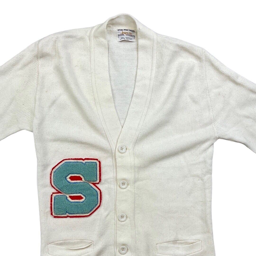 VTG 1960s USA COLLEGE FOOTBALL VARSITY CARDIGAN ROCKABILLY CHEERLEADER 36” S
