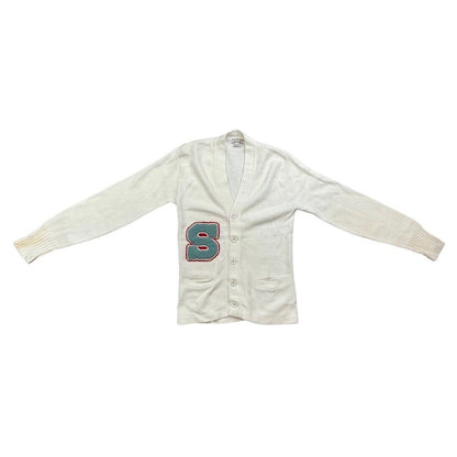 VTG 1960s USA COLLEGE FOOTBALL VARSITY CARDIGAN ROCKABILLY CHEERLEADER 36” S