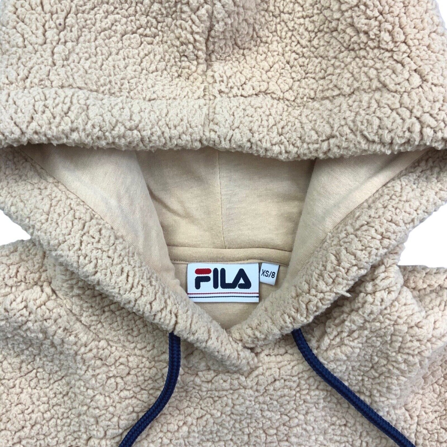 Vintage 00s Beige Appliqué Fila Logo Spell Out Fleece M
