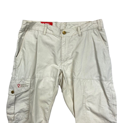 Vintage 90s 00s Light Cream Fjällräven Cargo Trousers Utility W31 L30 M