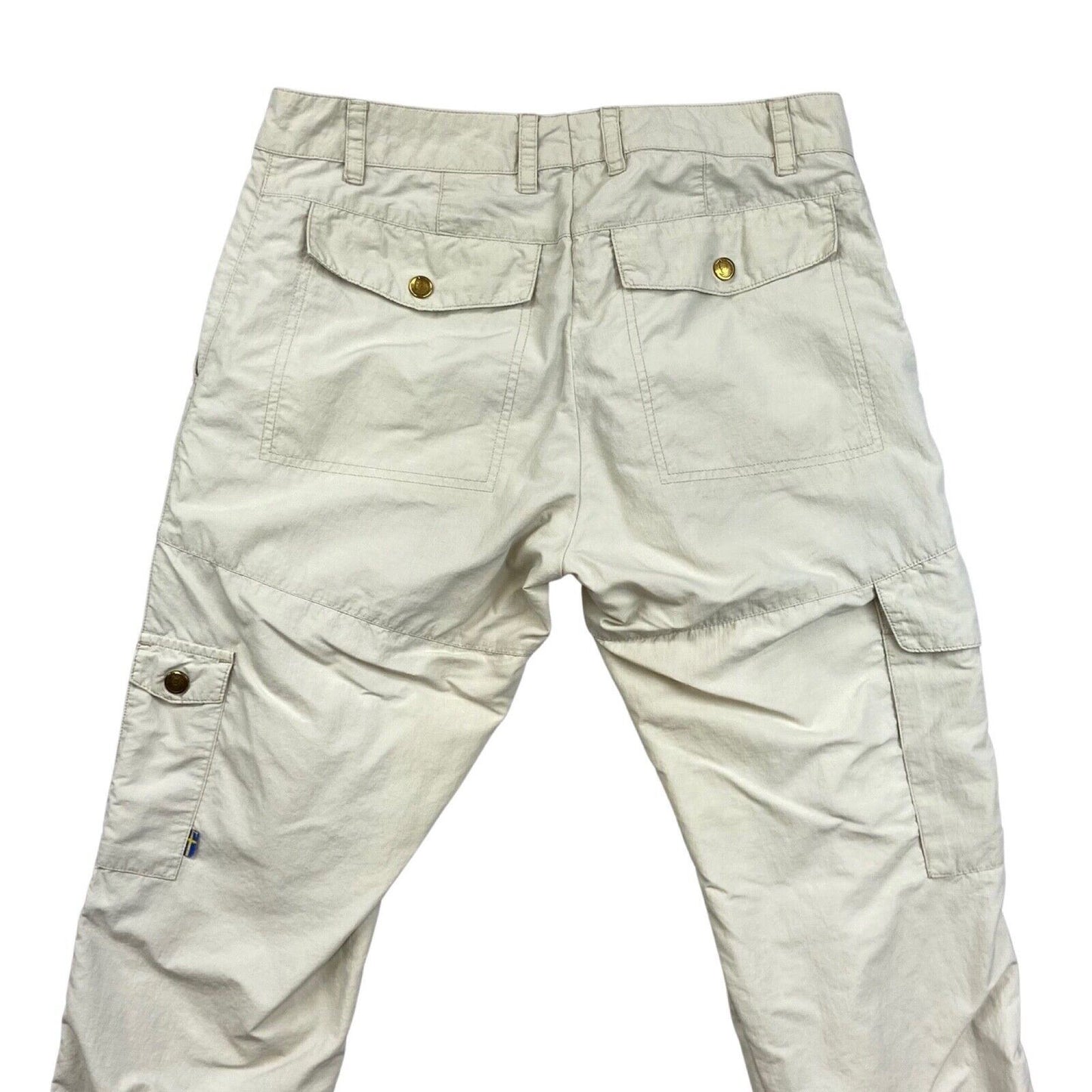 Vintage 90s 00s Light Cream Fjällräven Cargo Trousers Utility W31 L30 M