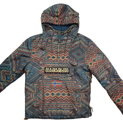 Vintage 90s 00s Napapijri Rainforet Printed Pullover Waterproof Jacket S