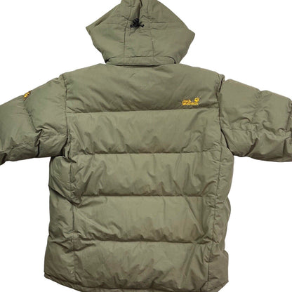 Vintage 90s 00s Khaki Jack Wolfskin Embroidered Down Filled Puffer Jacket M