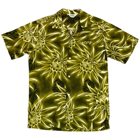 RARE VTG 60s 70s REEF COTTON HAWAIIAN ALOHA SHIRT TIKI ROCKABILLY 36” S
