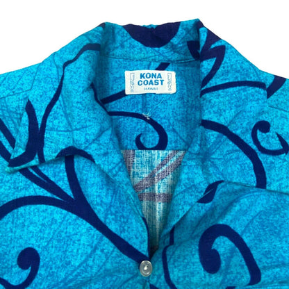 RARE VTG 60s 70s KONA BARK CLOTH HAWAIIAN ALOHA SHIRT TIKI ROCKABILLY 43” (39)