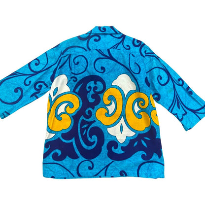 RARE VTG 60s 70s KONA BARK CLOTH HAWAIIAN ALOHA SHIRT TIKI ROCKABILLY 43” (39)