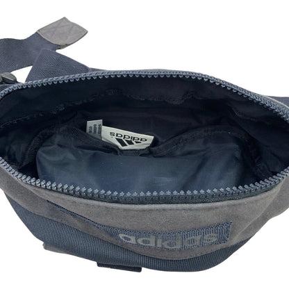 Vintage 2005 Charcoal Grey Adidas Cross Body Bum Bag Cotton Blend