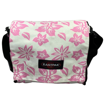 Vintage 90s 00s Y2K White Pink Mini Vinyl Carrier Eastpak Floral Patterned Bag