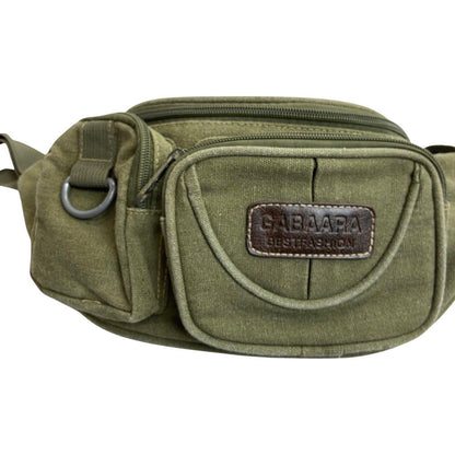 Vintage 90s 00s Khaki Green Utility Gabaara Cross Body Bum Bag