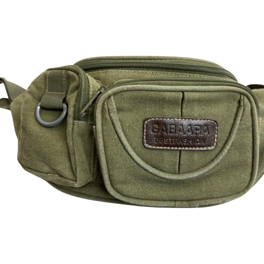 Vintage 90s 00s Khaki Green Utility Gabaara Cross Body Bum Bag
