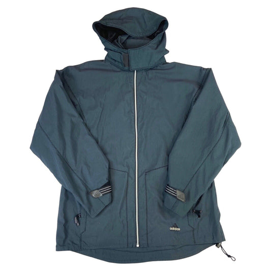 Vintage 90s 00s Charcoal Grey Adidas Equipment Waterproof Sports Jacket XL
