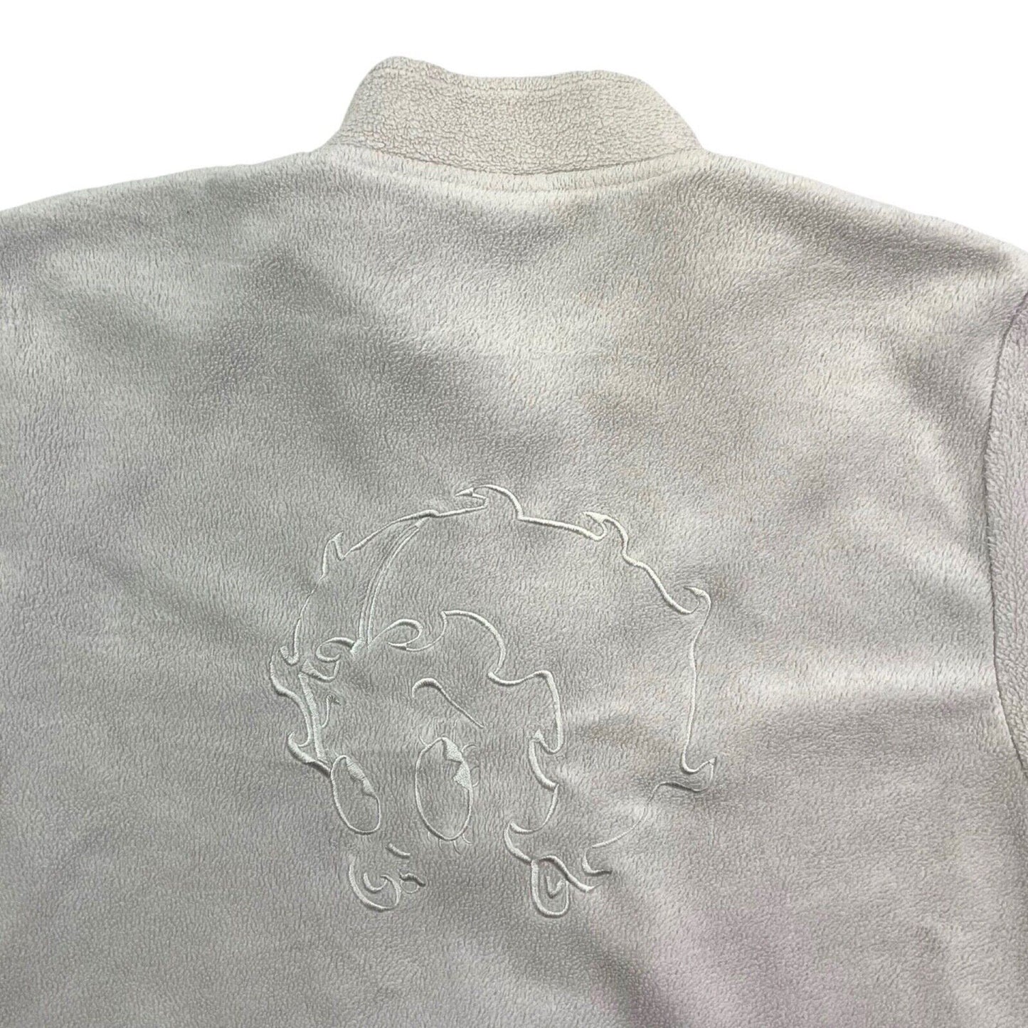 Vintage 2000 Grey Red Embroidered Betty Boop Fleece Zip-Up Pullover Jumper S M