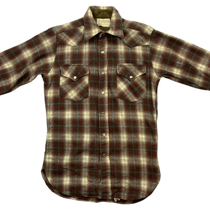 VTG USA PENDLETON HIGH GRADE WESTERN WEAR CANYON SHIRT WOOL ROCKABILLY 34”(38)XS