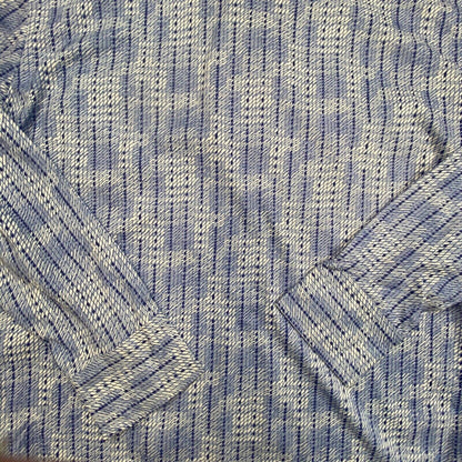VTG 70s BIG COLLAR MENS POLY SMOCK SHIRT GEOMETRIC PSYCHEDELIC PRINT 40” (38) S