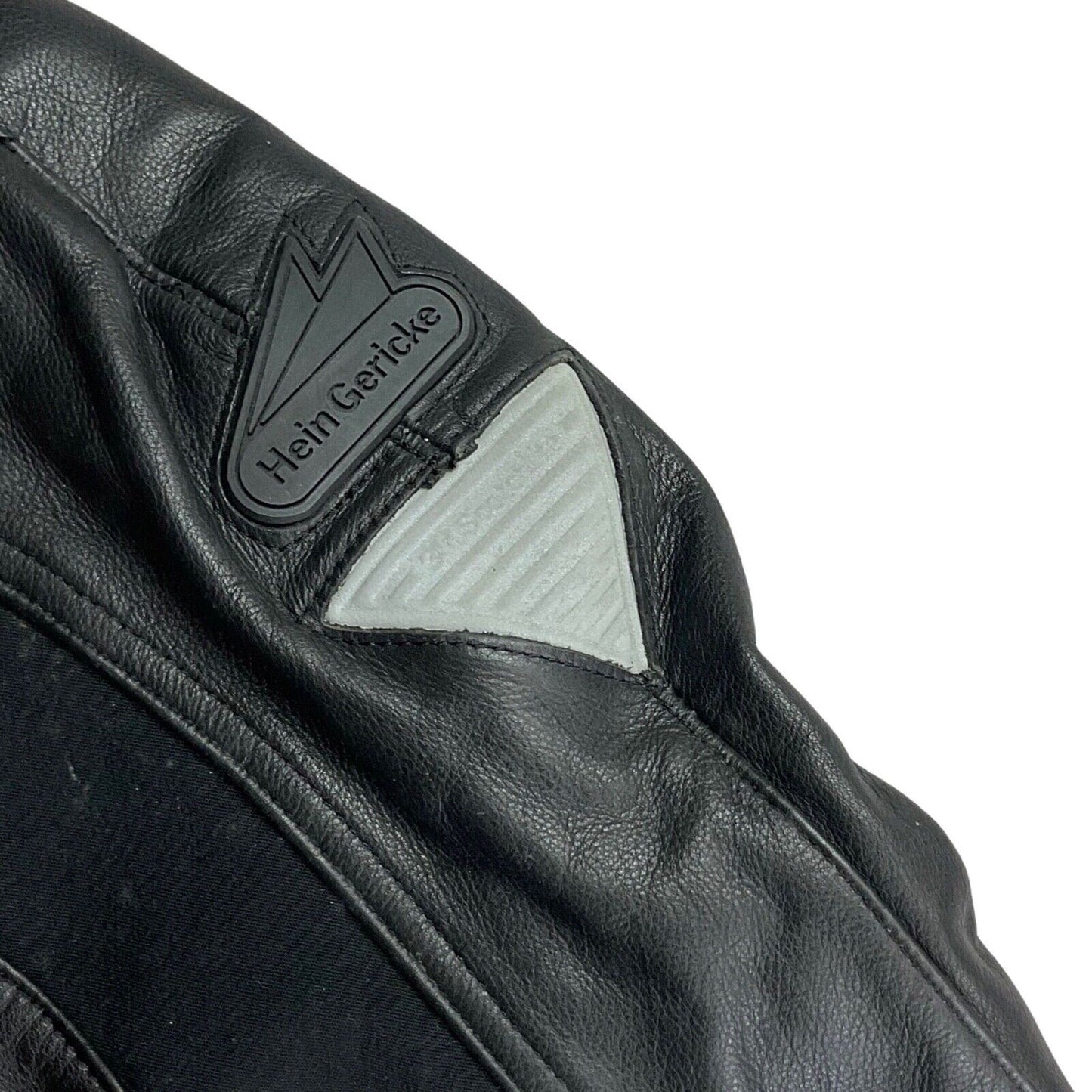 VTG 90s HEIN GERICKE STREETLINE BELTED LEATHER BIKER MOTORCYCLE JACKET CHEST 40”