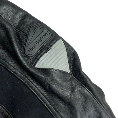 VTG 90s HEIN GERICKE STREETLINE BELTED LEATHER BIKER MOTORCYCLE JACKET CHEST 40”