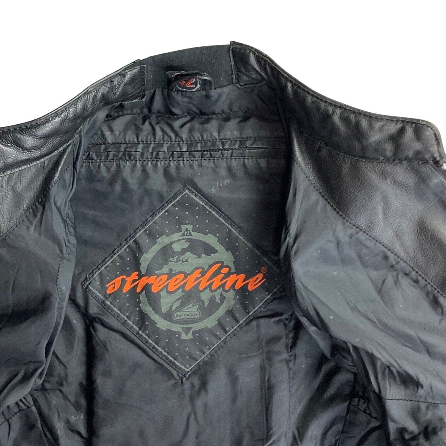 VTG 90s HEIN GERICKE STREETLINE BELTED LEATHER BIKER MOTORCYCLE JACKET CHEST 40”