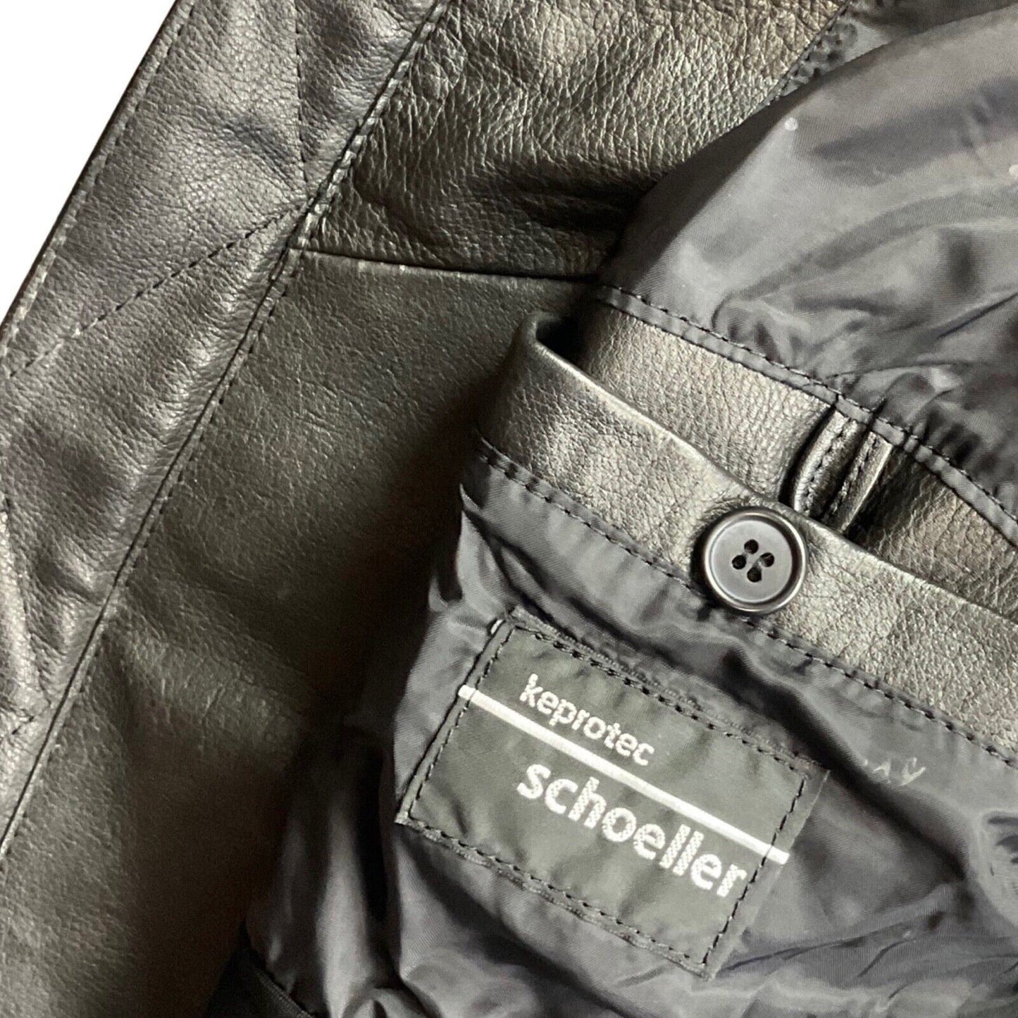 VTG 90s HEIN GERICKE STREETLINE BELTED LEATHER BIKER MOTORCYCLE JACKET CHEST 40”