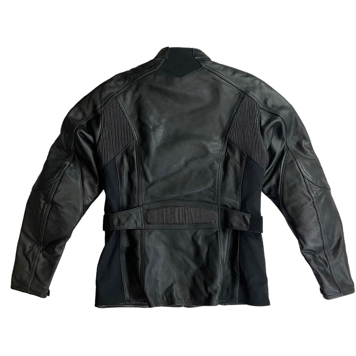 VTG 90s HEIN GERICKE STREETLINE BELTED LEATHER BIKER MOTORCYCLE JACKET CHEST 40”